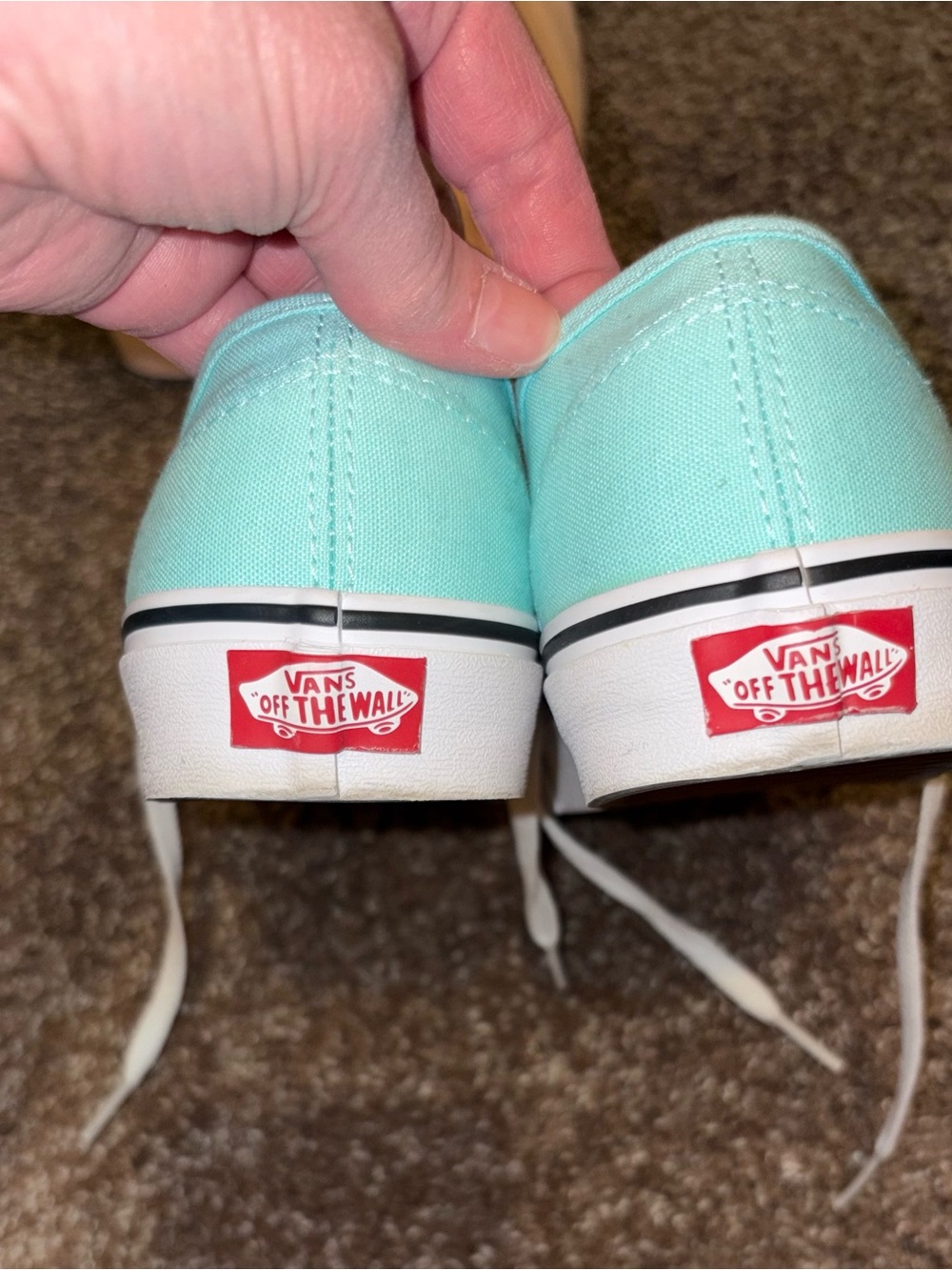 Vans Kids Canvas Low-Top Sneakers in Mint Blue